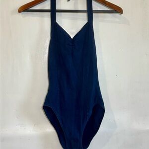 Capezio halter navy leotard - M